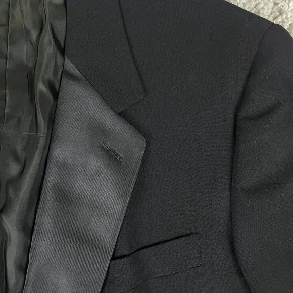 Vestimenta 2-Piece Suit Jacket Men's Size 40R Black Wool with Vest Made in Italy